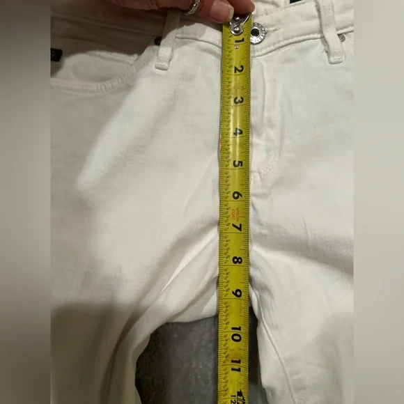 AG Adriano Goldschmied Prima Mid Rise Cigarette White Jeans Womens 28 R - Picture 4 of 9